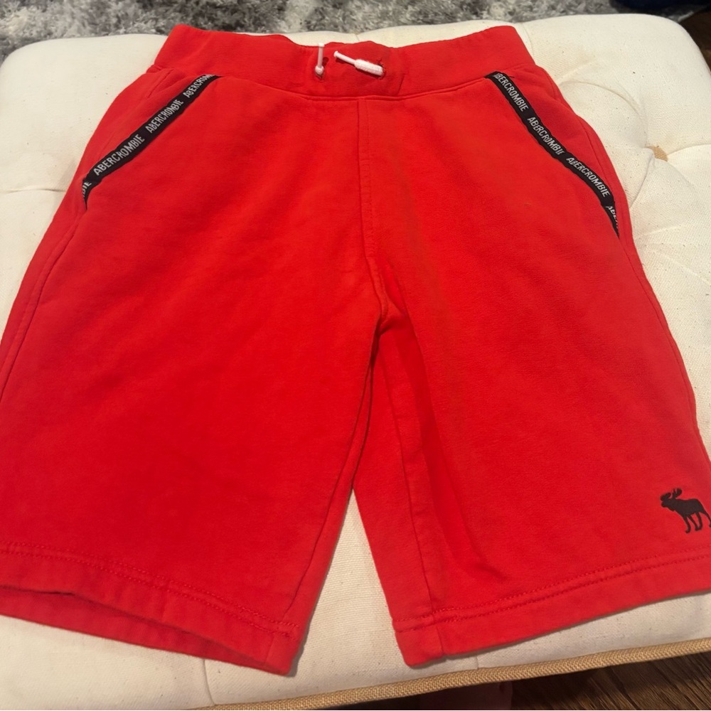 Abercrombie Kids Red Athletic Shorts with Elastic Waistband